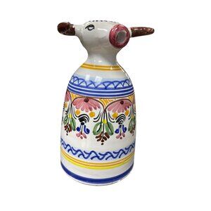 Espana spain handpainted multi colored ceramic bull pitcher SKU 9664
